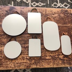 Six Piece Mirror Set with Velvet Trim